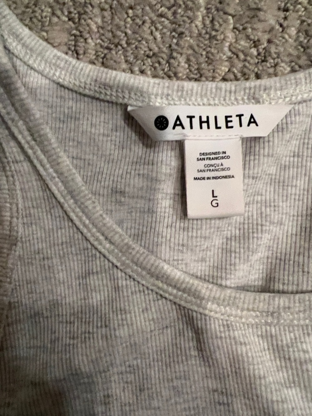 Athleta Heather Gray Racerback Tank Top size large - Picture 2 of 5